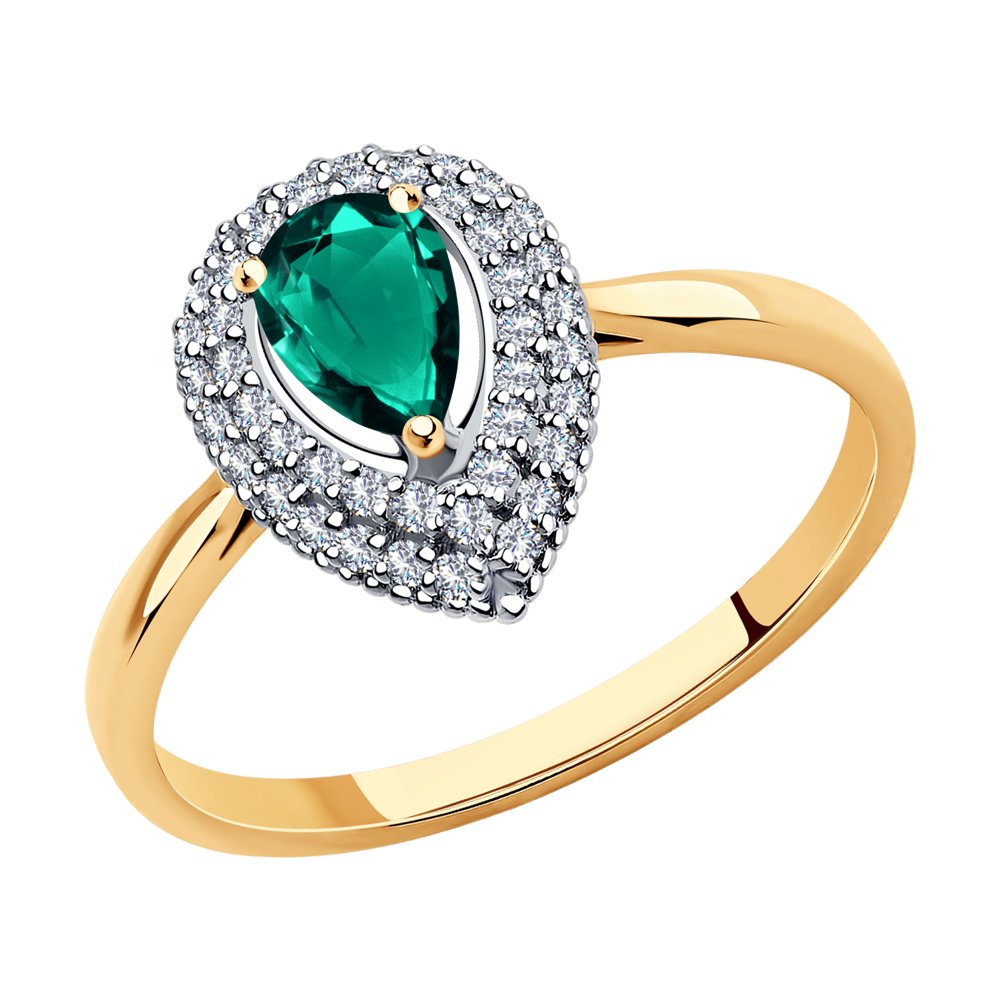 

Кольцо из красного золота с бриллиантом/изумрудом р.  SOKOLOV Diamonds 3010585, 3010585