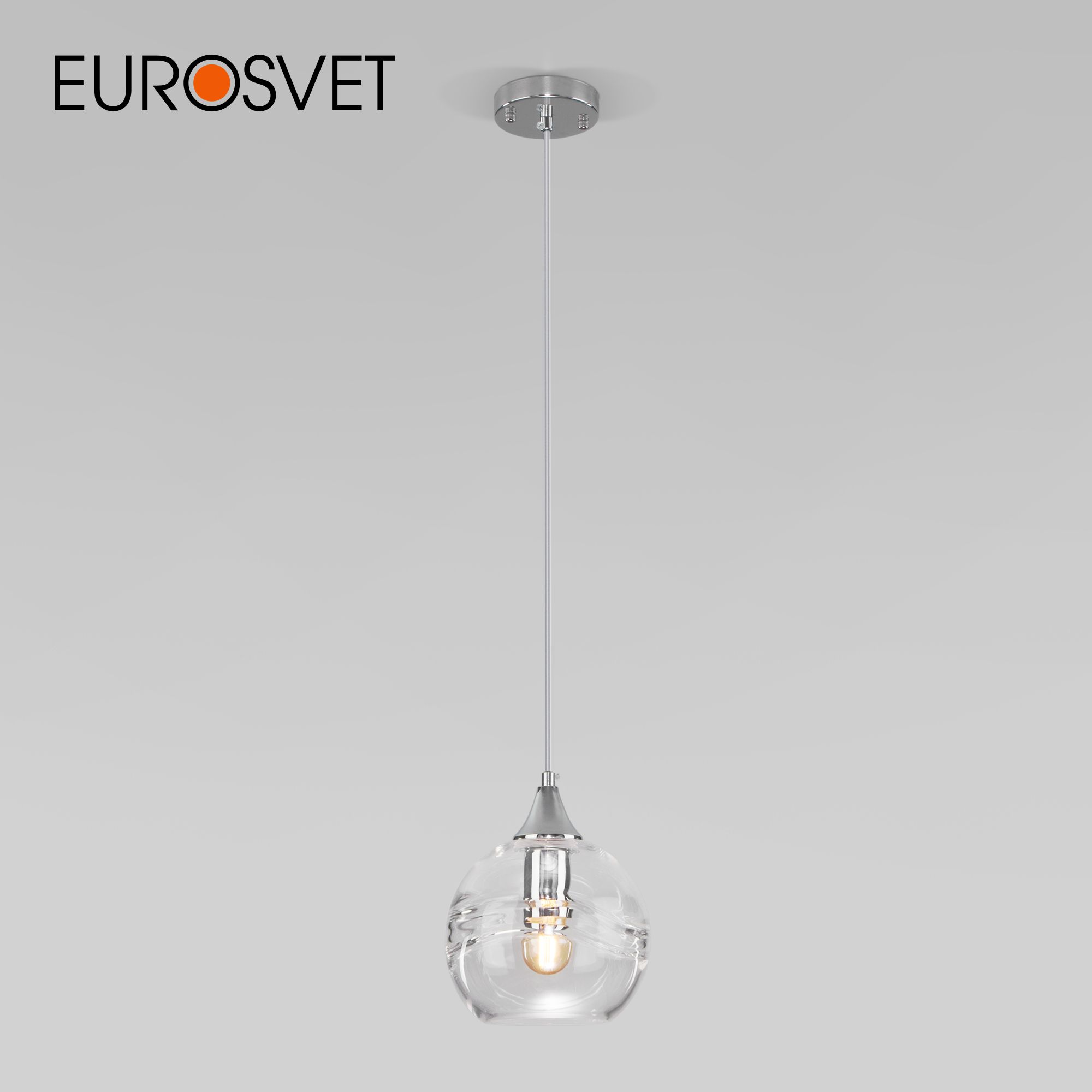

Подвесной акцентный светильник Eurosvet Lotus 50221/1 с прозрачным стеклянным плафоном E27