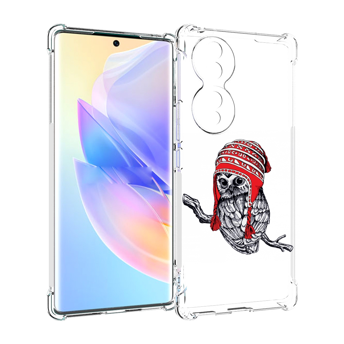 

Чехол MyPads сова-в-красной-шапке-на-веточке для Honor 70, Прозрачный, Tocco