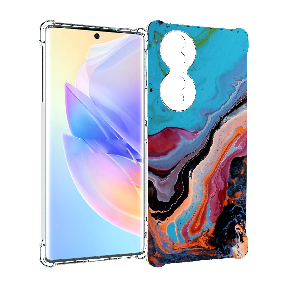 

Чехол MyPads смешанные краски для Honor 70, Прозрачный, Tocco
