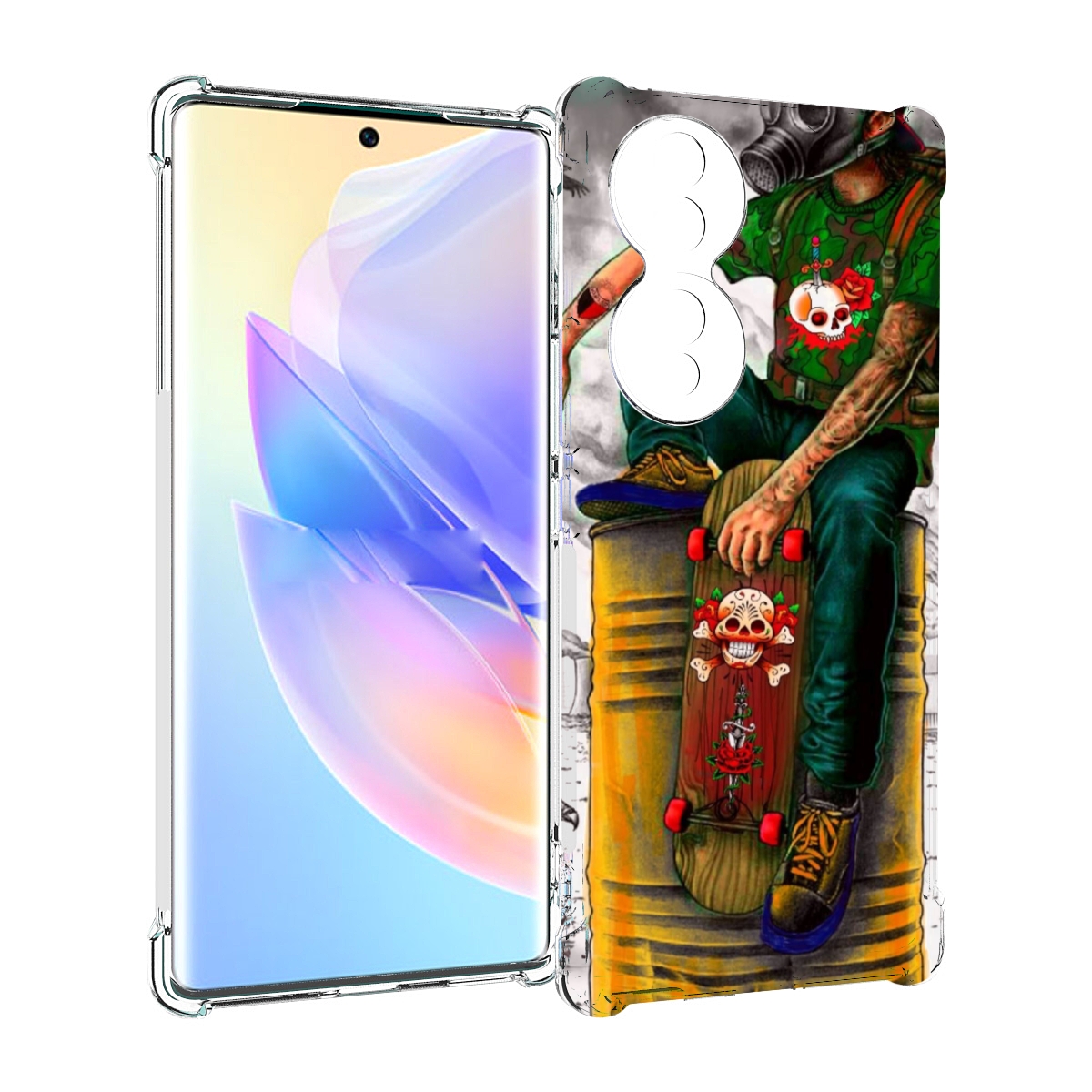 

Чехол MyPads скейтер в противогазе для Honor 70, Прозрачный, Tocco
