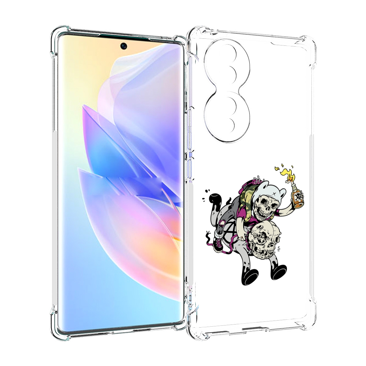 

Чехол MyPads время приключений скелеты для Honor 70, Прозрачный, Tocco