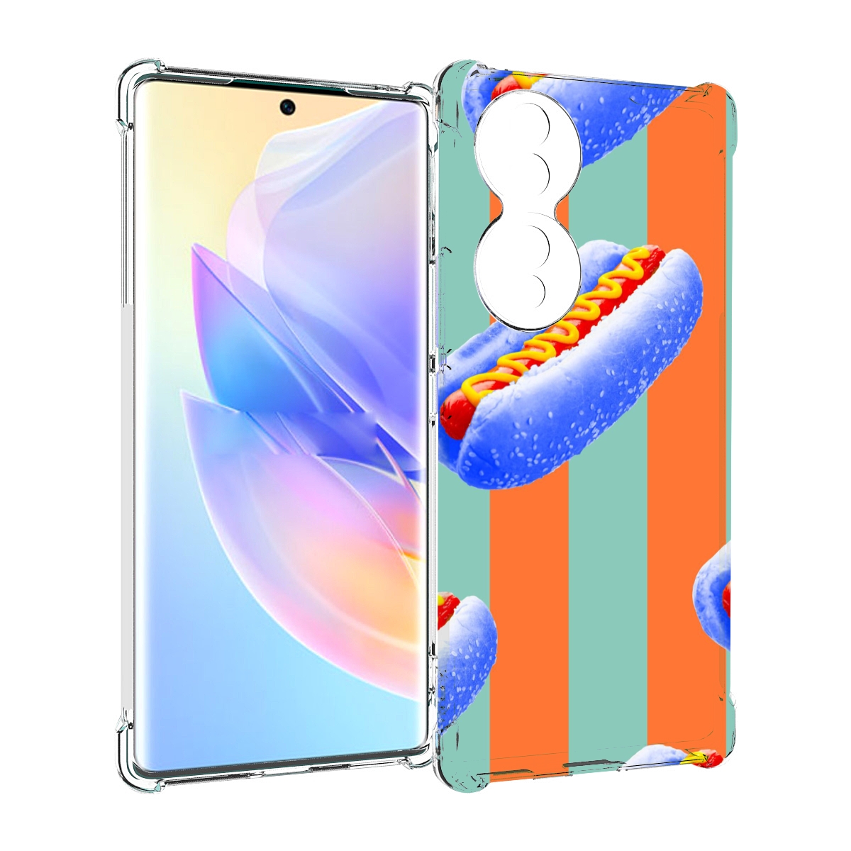 

Чехол MyPads синие хотдоги для Honor 70, Прозрачный, Tocco