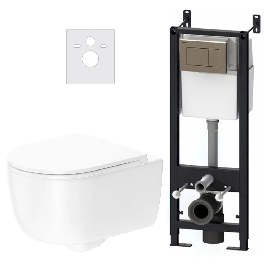 

Инсталляция с подвесным унитазом Damixa Sirius DX86.IS10151.1700 комлект 6 в 1 с сиденьем