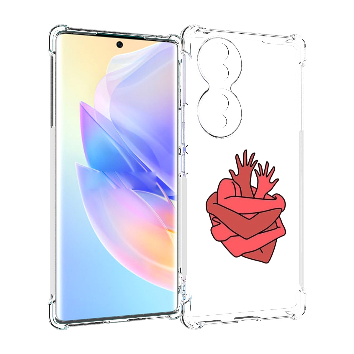

Чехол MyPads сердце из ручек для Honor 70, Прозрачный, Tocco