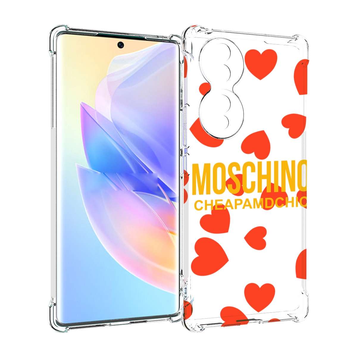 

Чехол MyPads сердца-москино для Honor 70, Прозрачный, Tocco