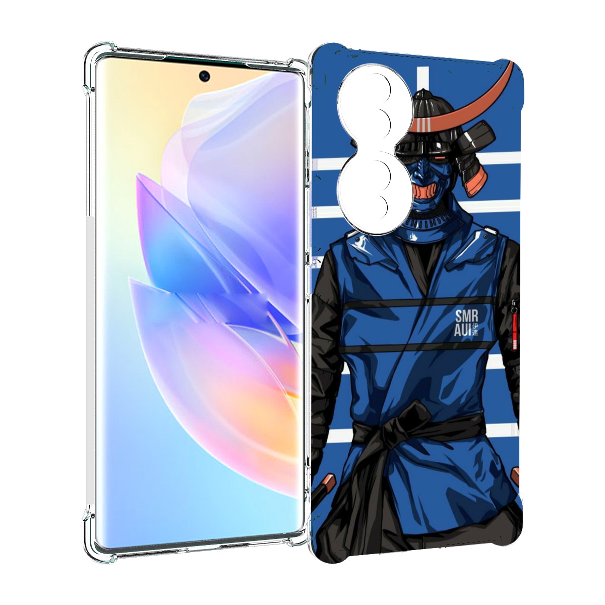 

Чехол MyPads самурай в синей форме для Honor 70, Прозрачный, Tocco