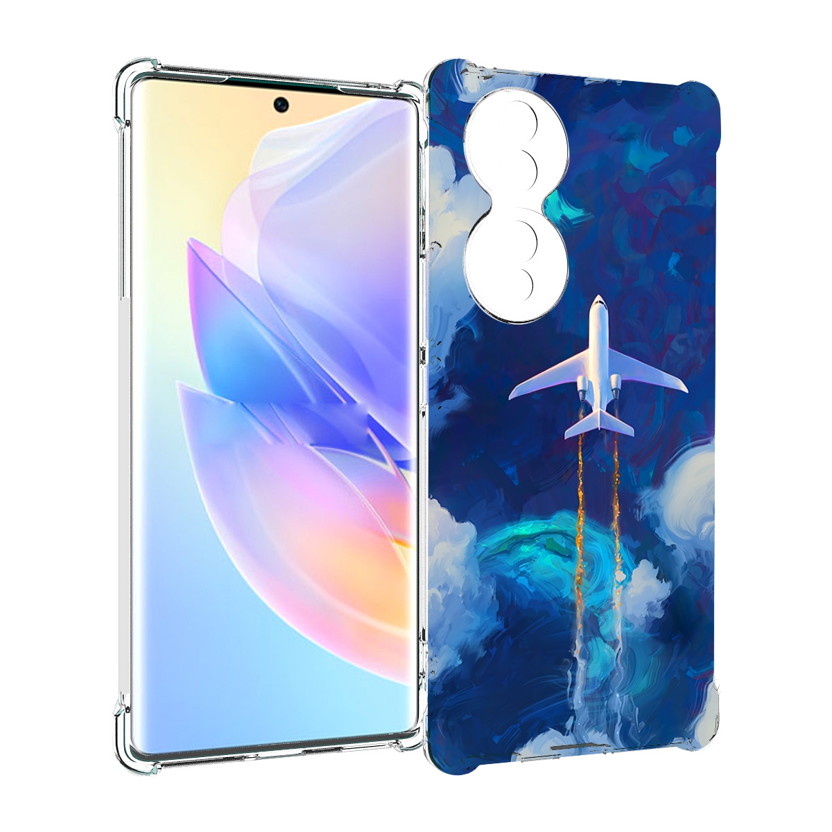 

Чехол MyPads самолет-в-небе-рисунок для Honor 70, Прозрачный, Tocco