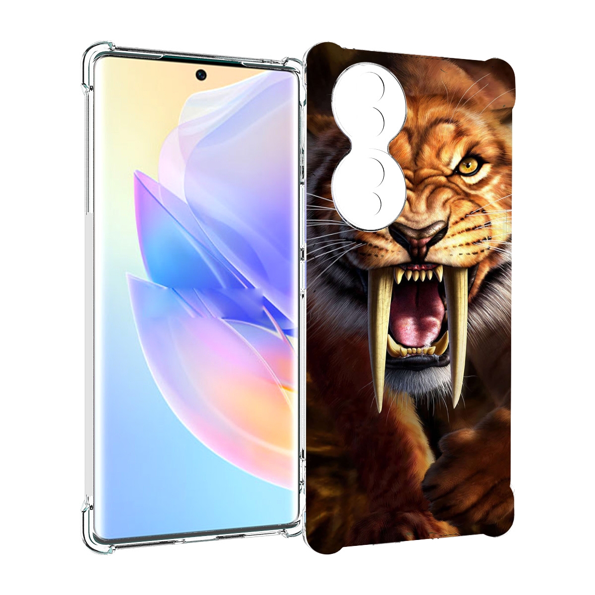 

Чехол MyPads саблезубый злой тигр для Honor 70, Прозрачный, Tocco