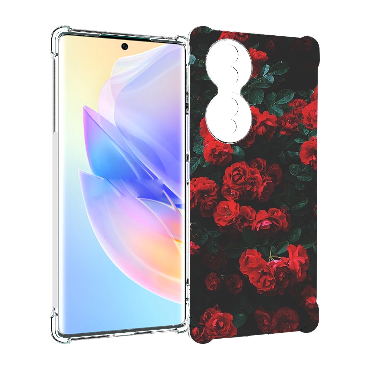 

Чехол MyPads розы-в-листьях для Honor 70, Прозрачный, Tocco