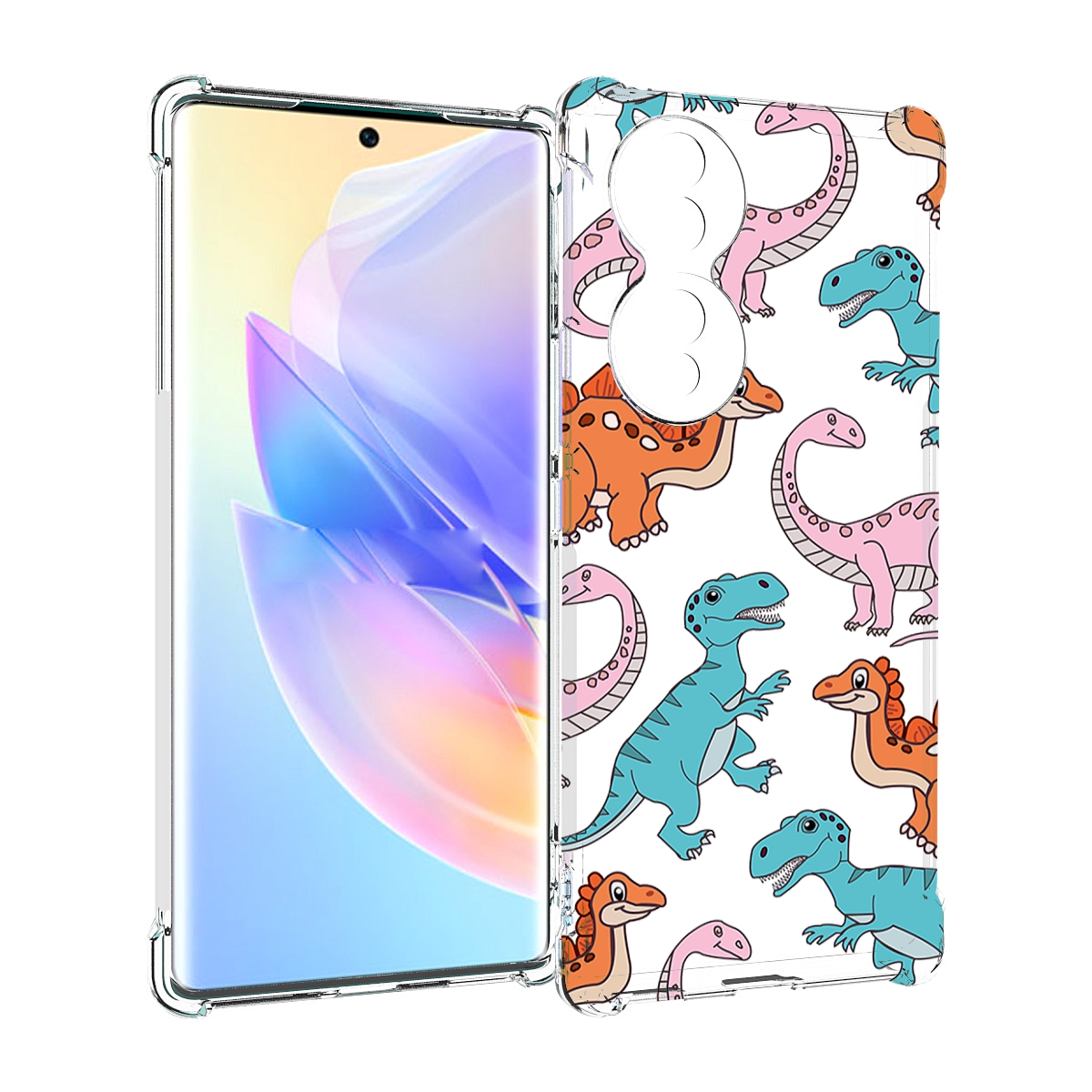 

Чехол MyPads разные-динозаврики для Honor 70, Прозрачный, Tocco