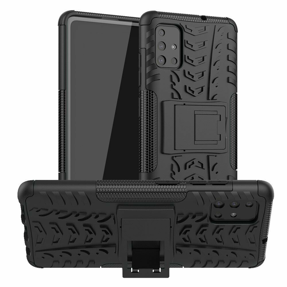 фото Противоударный чехол gsmin hybrid case для samsung galaxy a51 силикон + пластик (черный)