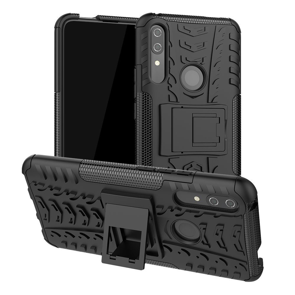 фото Противоударный чехол gsmin hybrid case для huawei honor 9x силикон + пластик (черный)