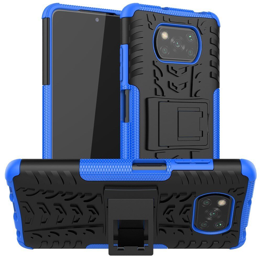 фото Противоударный чехол gsmin hybrid case для xiaomi poco x3 силикон + пластик (синий)