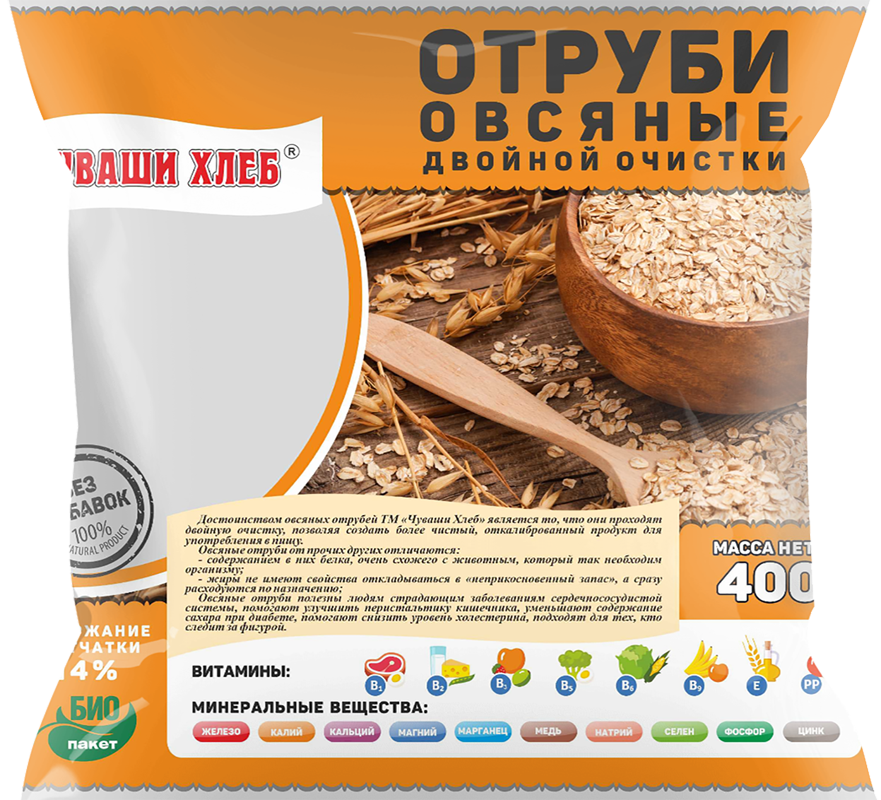 

Отруби Чуваши хлеб овсяные двойной очистки 400 г