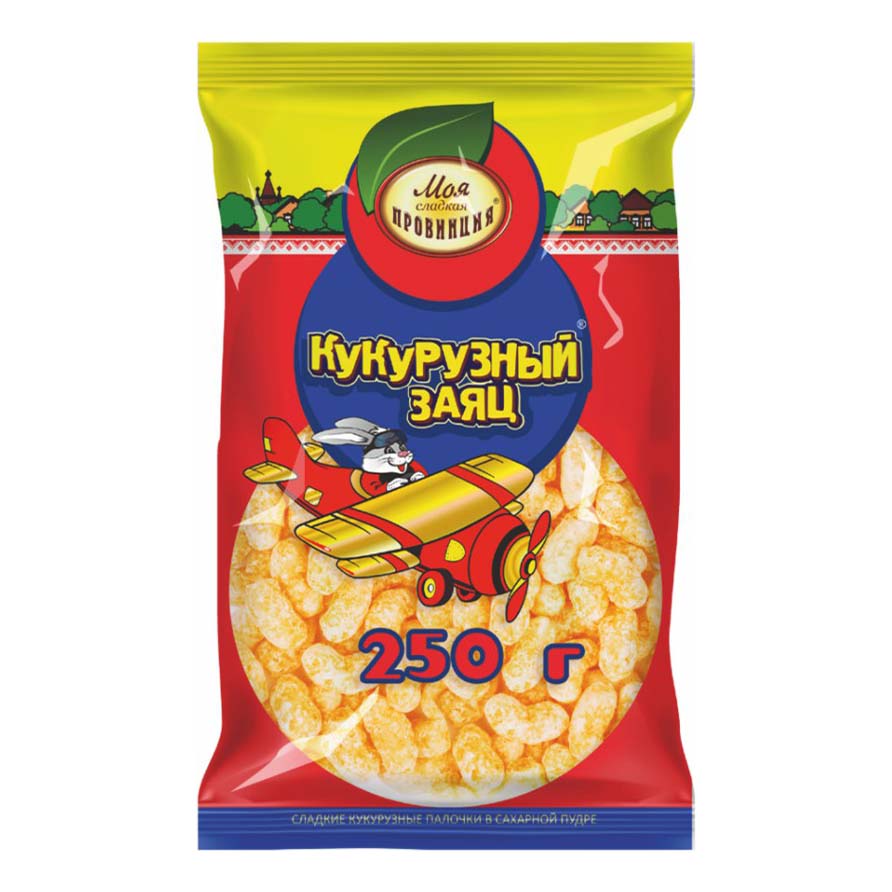 

Кукурузные палочки Моя сладкая провинция Кукурузный заяц в сахарной пудре 250 г