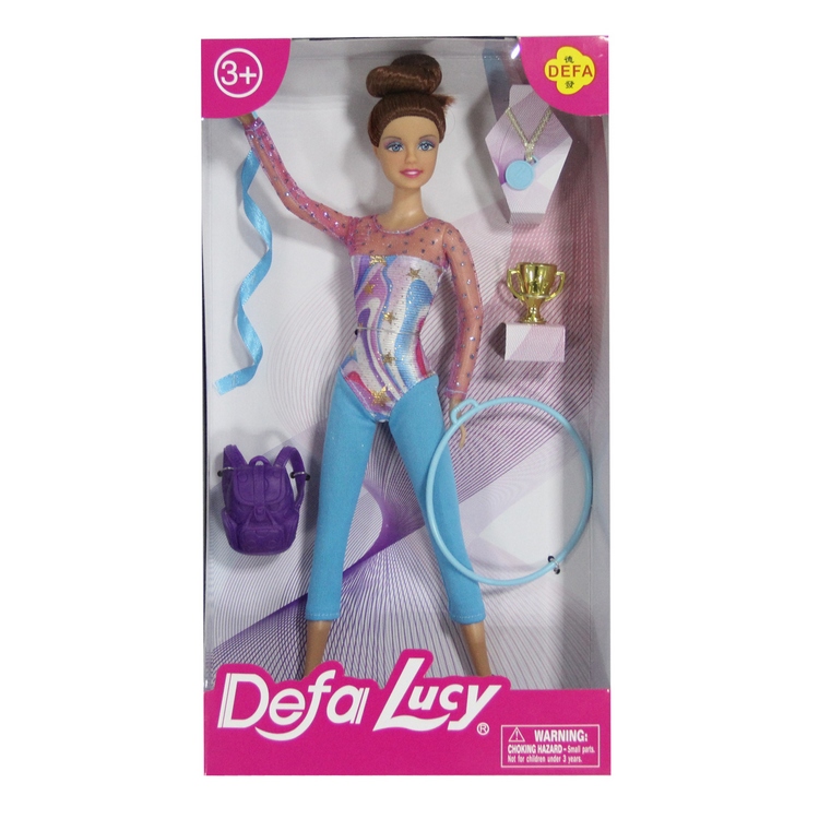 Кукла Defa Lucy Гимнастка аксесс, 28 см, голубой