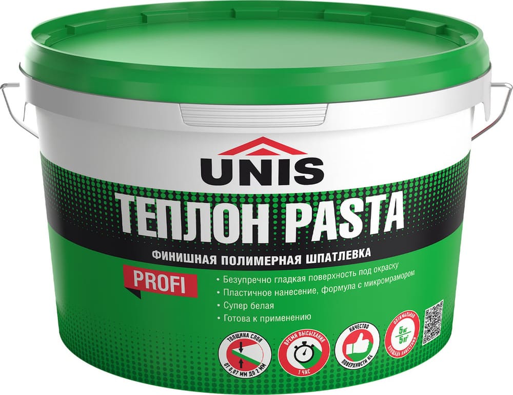 Полимерная шпатлевка UNIS Pasta ТЕПЛОН готовая, 5 кг 4607005184887