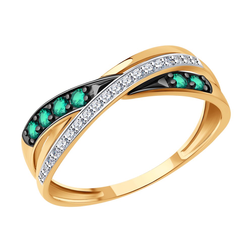 

Кольцо из золота р. 18 SOKOLOV Diamonds 3010648, бриллиант\изумруд, 3010648