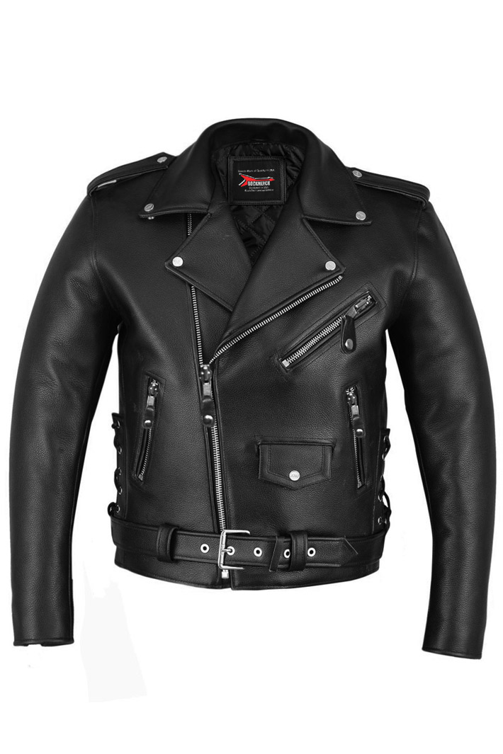 Кожаная куртка мужская RockMerch KRM769 черная 62 RU