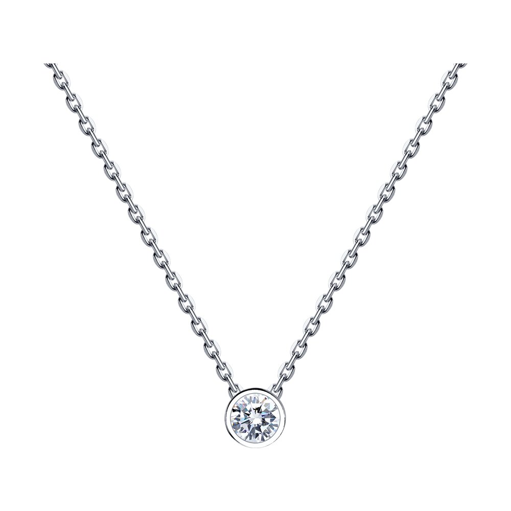 

Колье из белого золота 40 см SOKOLOV Diamonds 1070194-3, бриллиант, 1070194-3