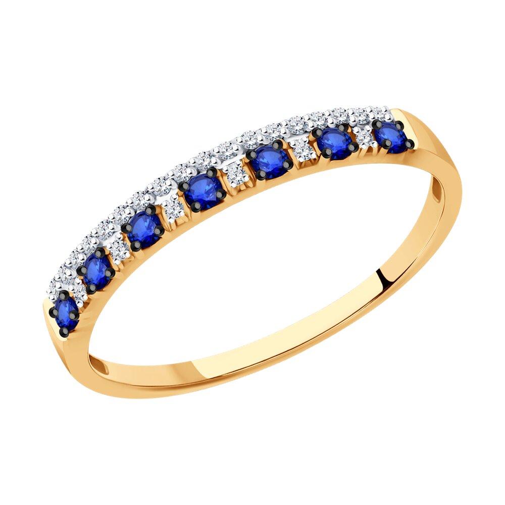 

Кольцо из золота р. 17 SOKOLOV Diamonds 2011233, бриллиант\сапфир, 2011233