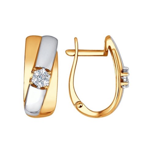 

Серьги из комбинированного золота с бриллиантом SOKOLOV Diamonds 1021061, 1021061