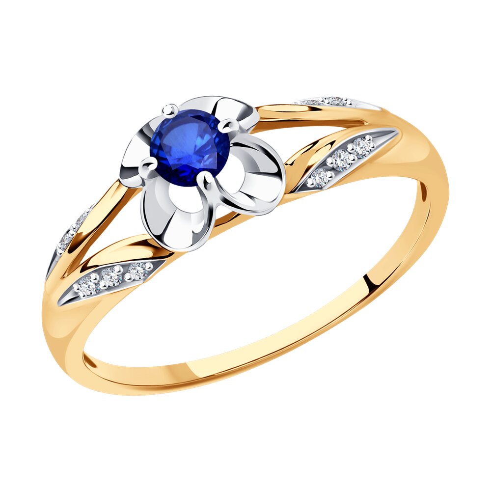 

Кольцо из золота р.  SOKOLOV Diamonds 2011228, бриллиант\сапфир, 2011228