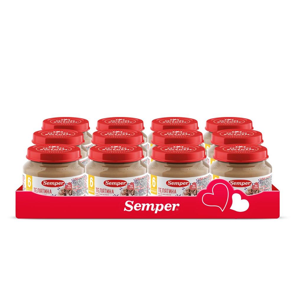 

Пюре Semper мономясо Телятина 12 шт. по 80 г, Мономясо Телятина