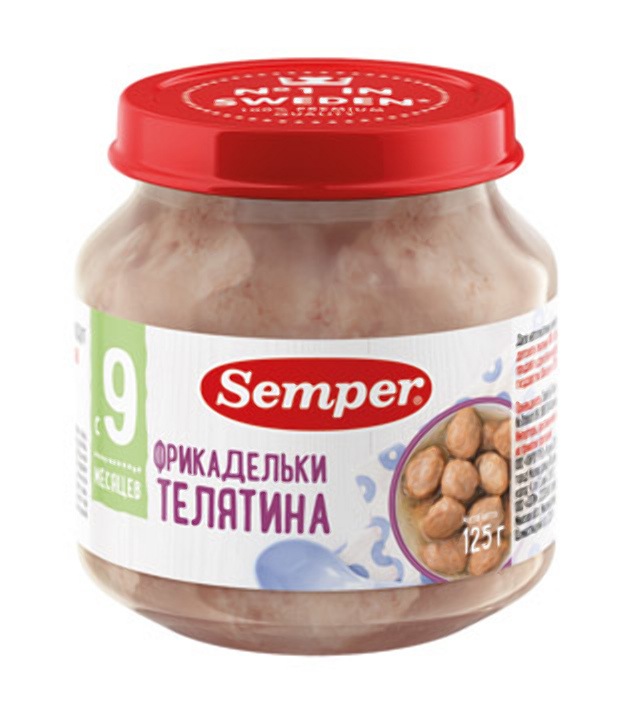 

Пюре Semper Фрикадельки Телятина 12 шт. по 125 г, Фрикадельки с телятиной