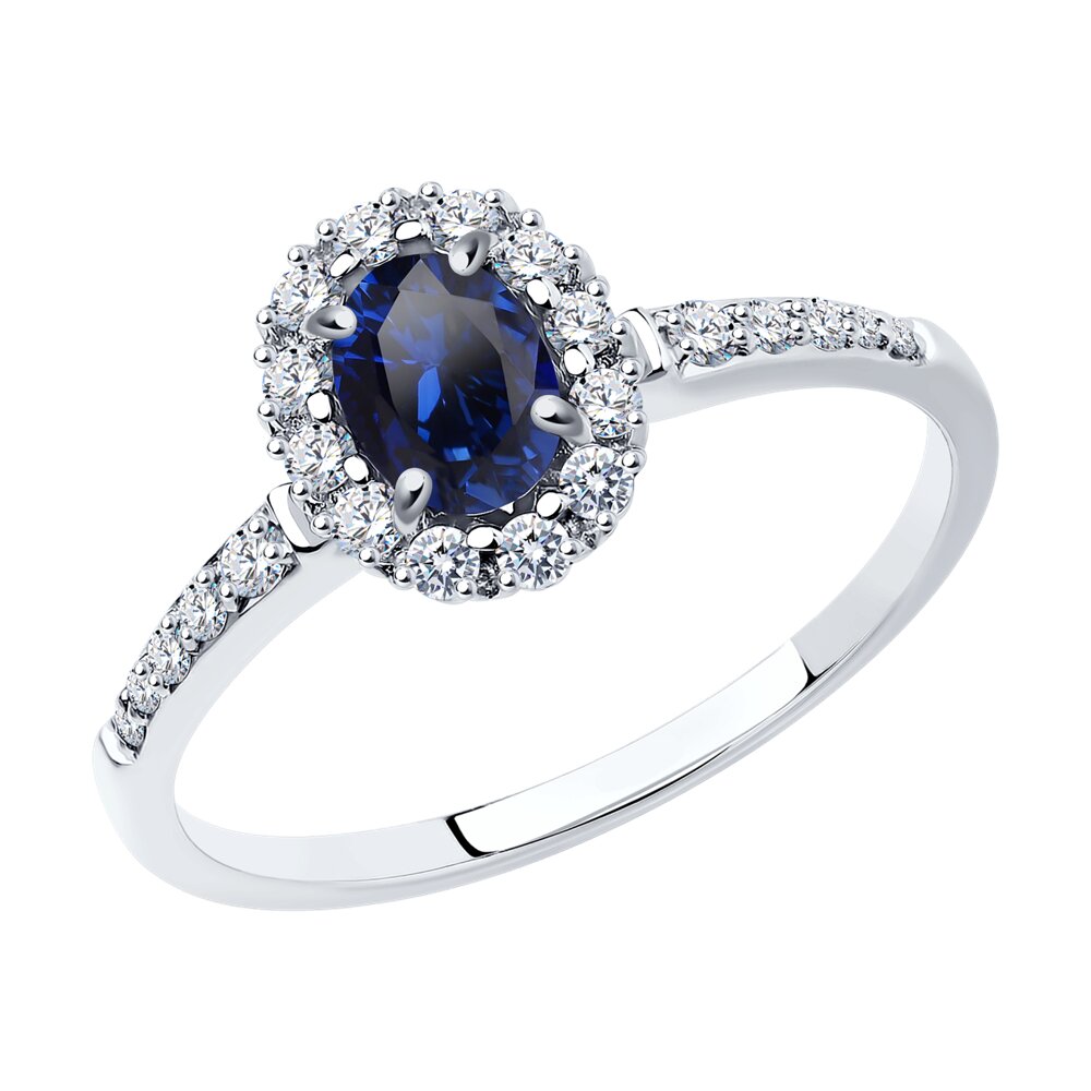 

Кольцо из золота р. 17 SOKOLOV Diamonds 2011201-3, бриллиант\сапфир, 2011201-3