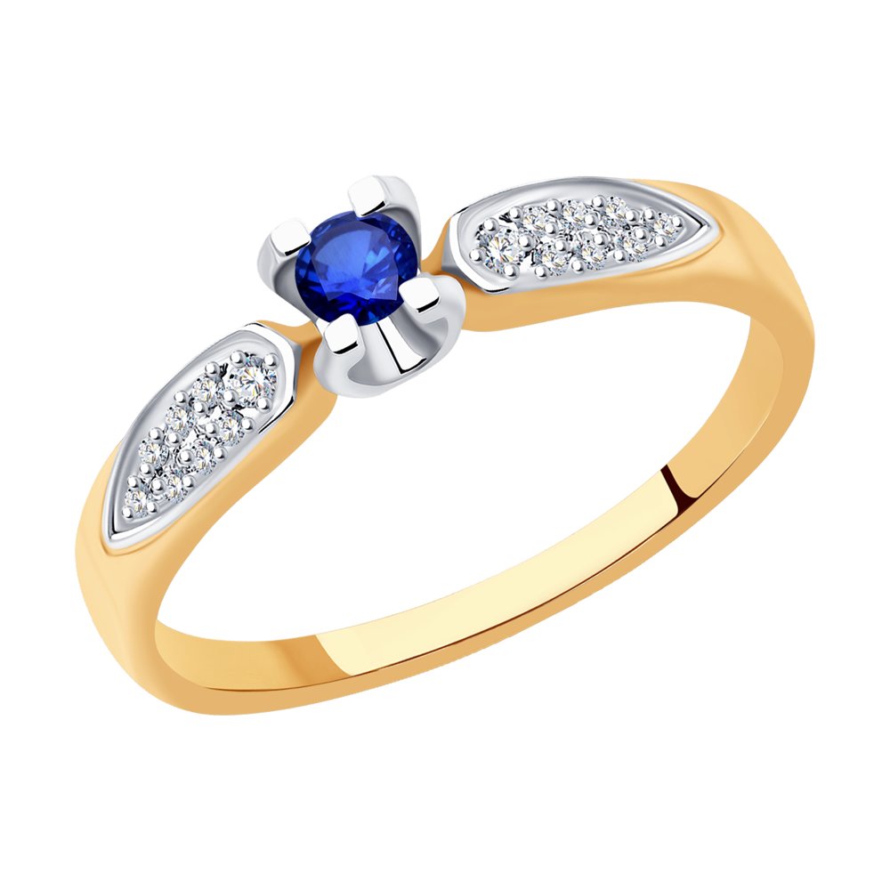 

Кольцо из комбинированного золота с бриллиантом/сапфиром р.  SOKOLOV Diamonds 2011200, 2011200