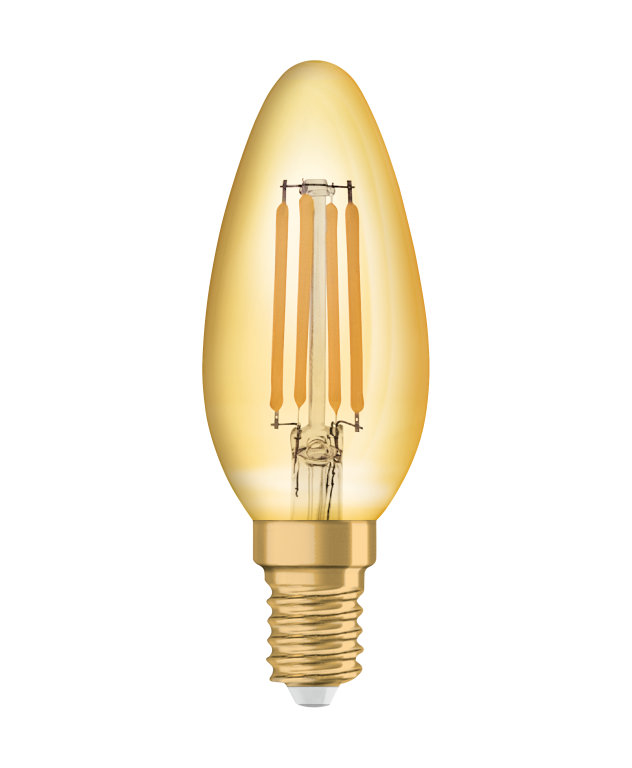 фото Набор ламп osram vintage 1906 led cl b  fil gold 35 non-dim  4w/825 e14, 4 штук