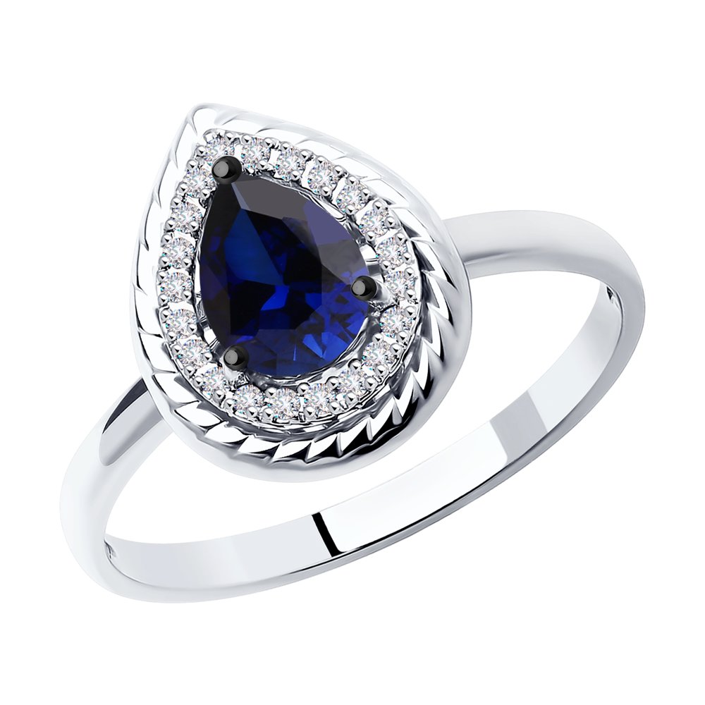 

Кольцо из белого золота с бриллиантом/сапфиром р.  SOKOLOV Diamonds 2011175-3, 2011175-3