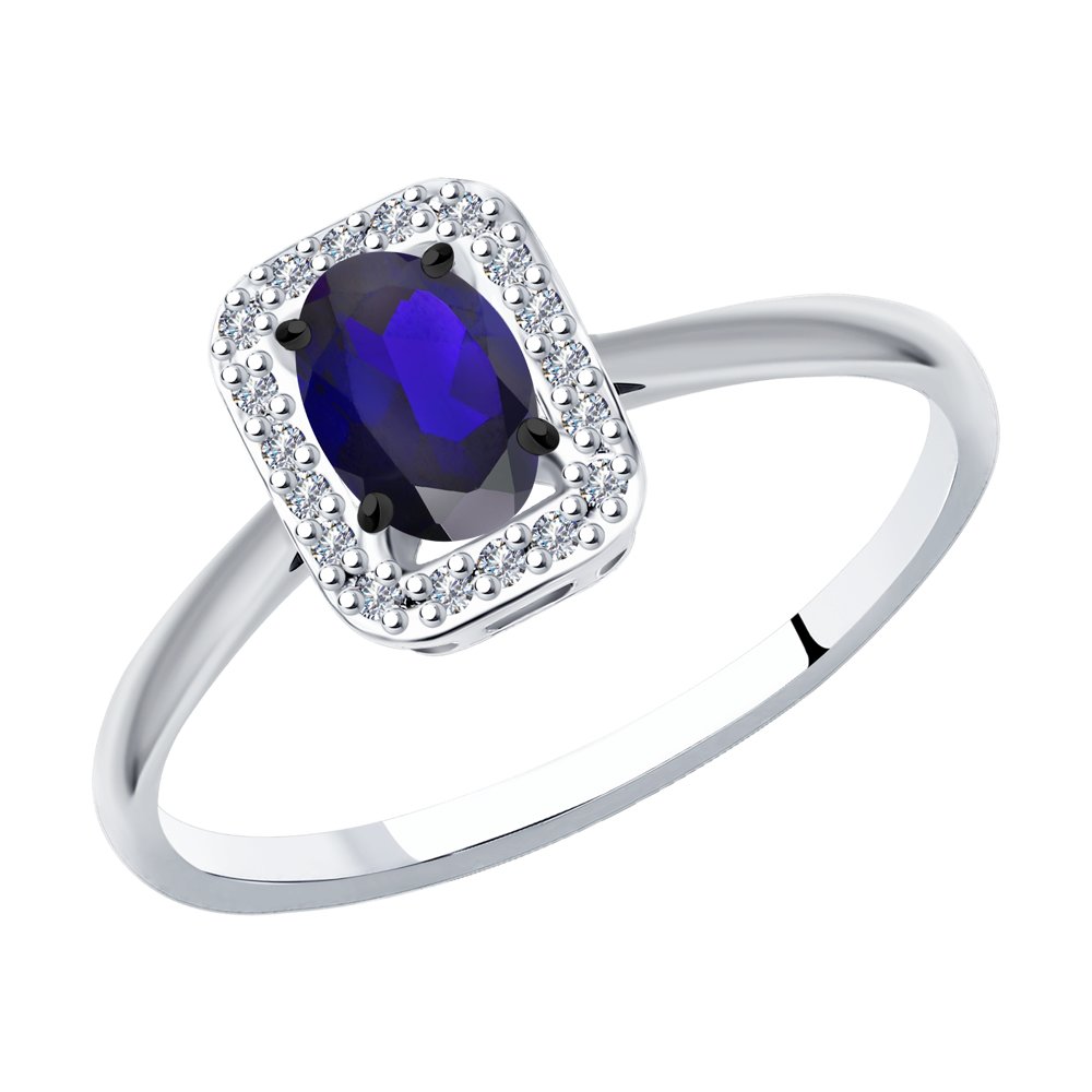 

Кольцо из золота р. 19 SOKOLOV Diamonds 2011146, бриллиант\сапфир, 2011146