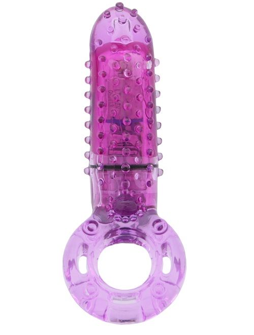 Фиолетовое эрекционное кольцо с вибрацией и пальчиком OYEAH PURPLE, фиолетовый