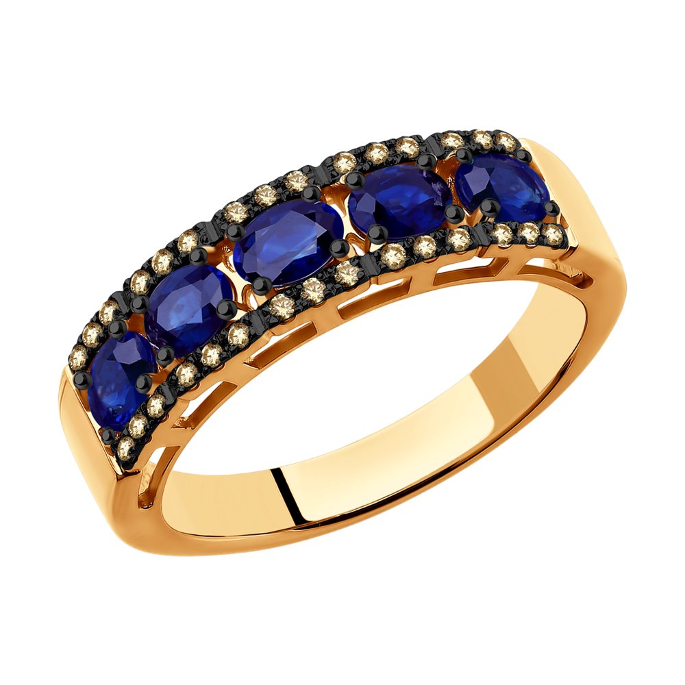 

Кольцо из красного золота с бриллиантом/сапфиром р.  SOKOLOV Diamonds 2011066, 2011066