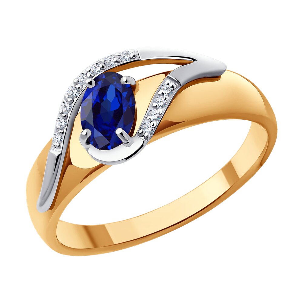 

Кольцо из комбинированного золота с бриллиантом/сапфиром р. 18 SOKOLOV Diamonds 2010986, 2010986