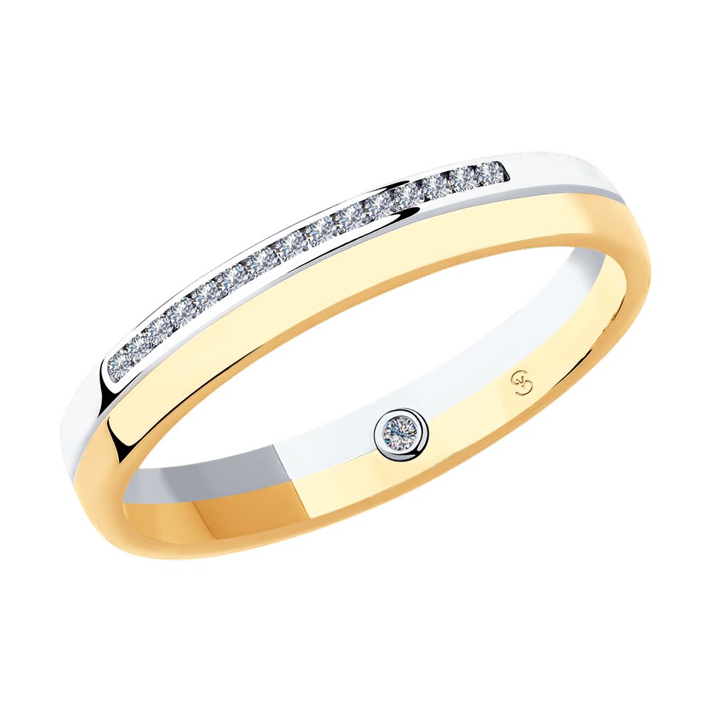 

Кольцо обручальное из золота с бриллиантом р.  SOKOLOV Diamonds 1114103-01, 1114103-01