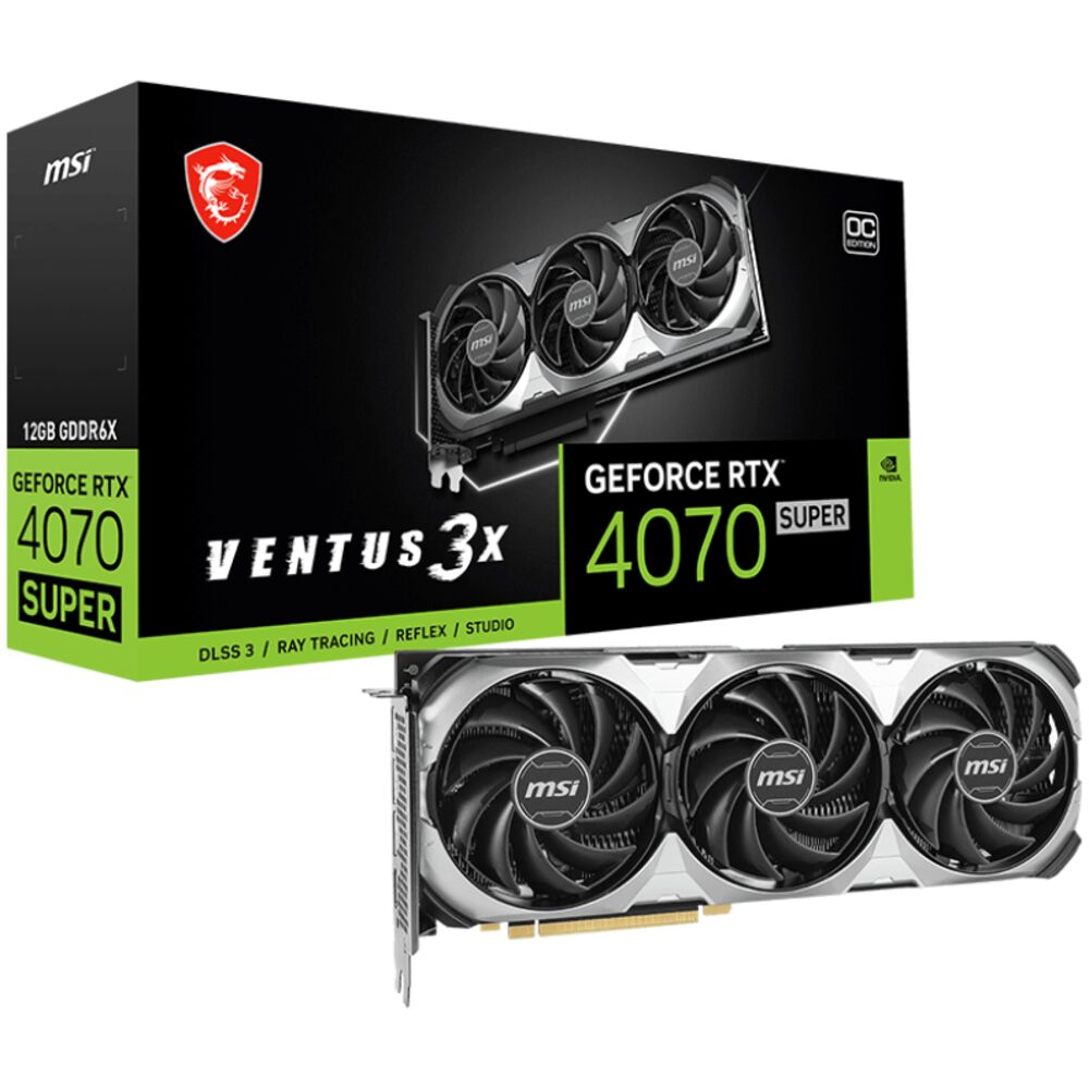 Видеокарта MSI GeForce RTX 4070 Super 12288Mb, Ventus 3X OC 12G