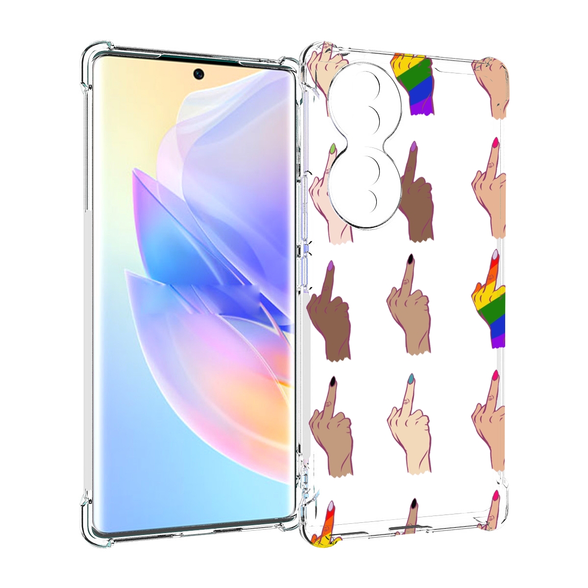 

Чехол MyPads разноцветные-руки для Honor 70, Прозрачный, Tocco