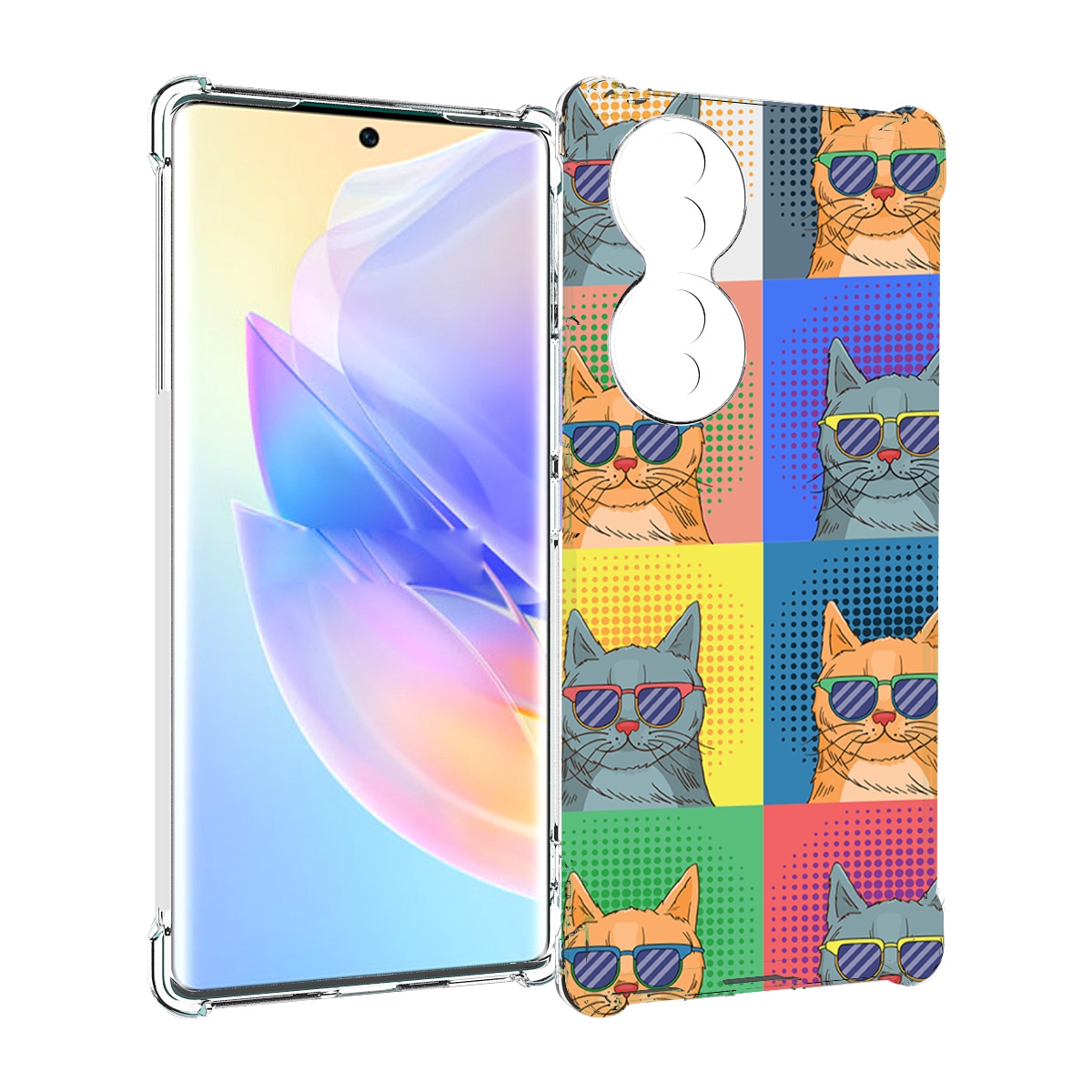 

Чехол MyPads разноцветные-коты для Honor 70, Прозрачный, Tocco