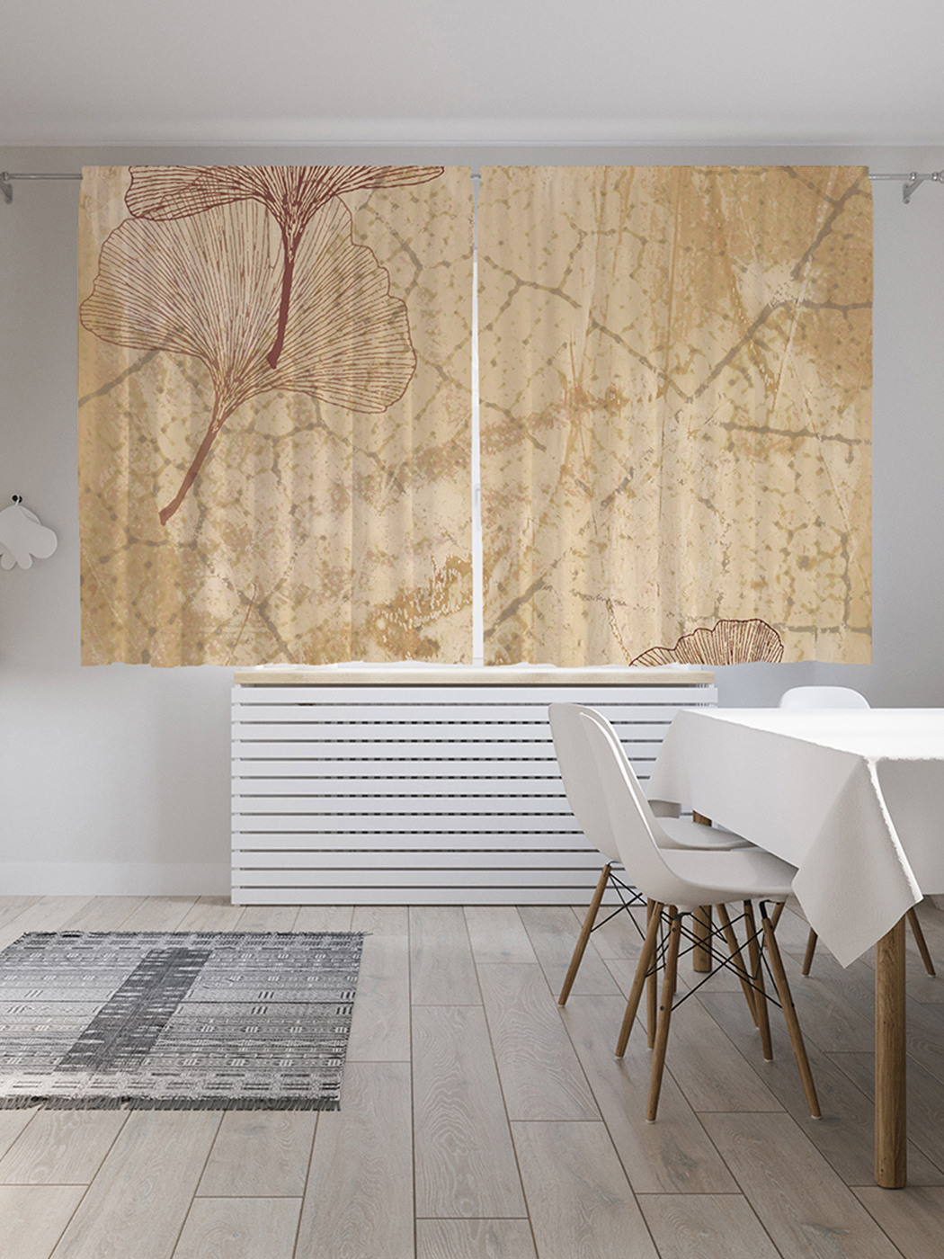 

Шторы с фотопечатью "Таинственные листочки" из сатена, 290х180 см