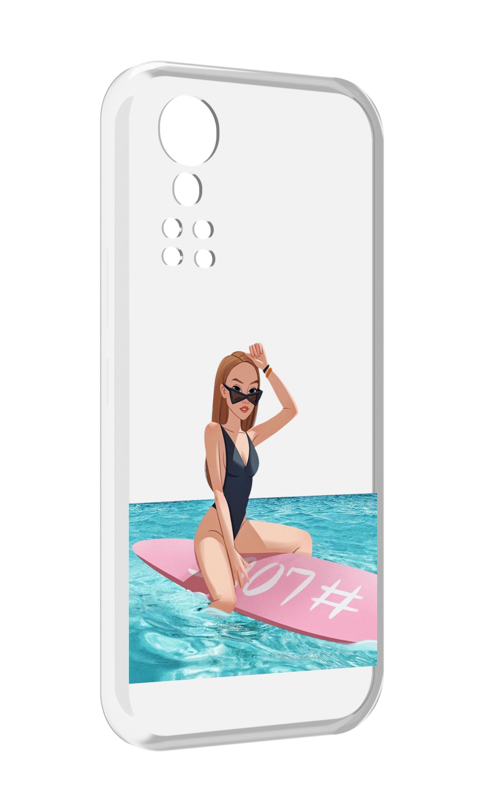 

Чехол MyPads девушка-на-серфе женский для ZTE Axon 30 5G / Axon 30S, Прозрачный, Tocco