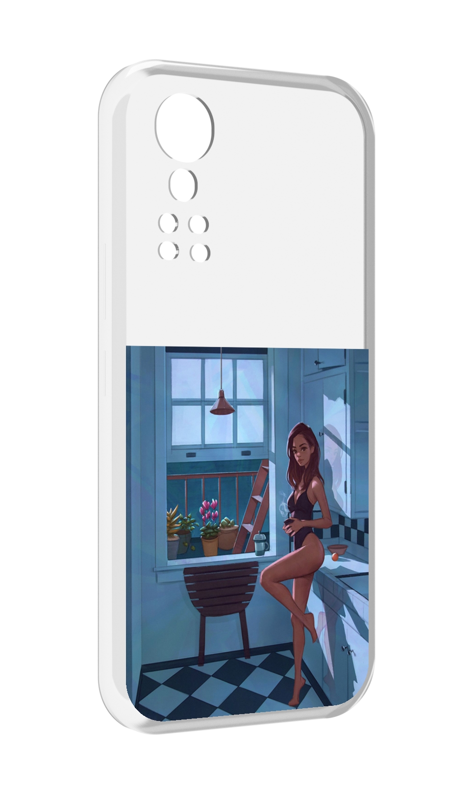 

Чехол MyPads девушка-на-кухне для ZTE Axon 30 5G / Axon 30S, Прозрачный, Tocco