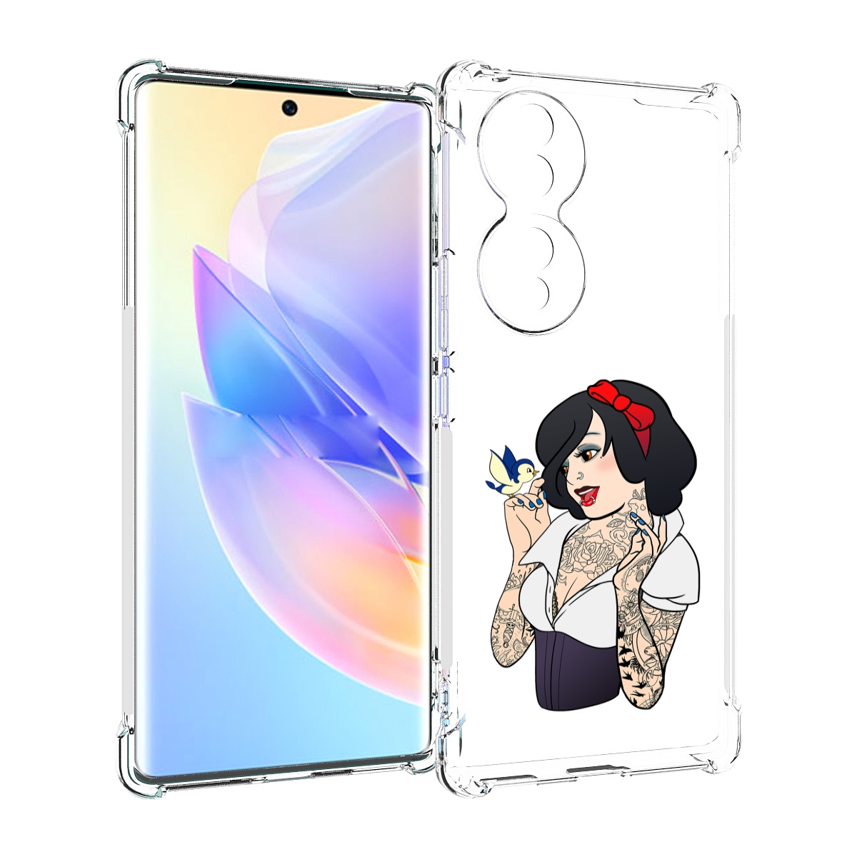 

Чехол MyPads принцесса-тату женский для Honor 70, Прозрачный, Tocco