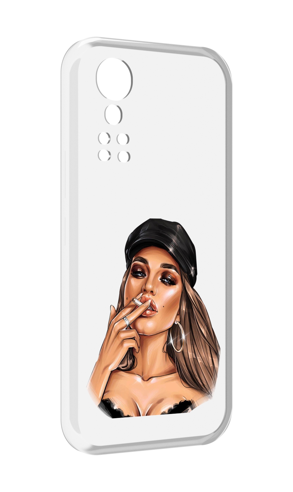 

Чехол MyPads девушка-в-шапке-с-сигаретой для ZTE Axon 30 5G / Axon 30S, Прозрачный, Tocco