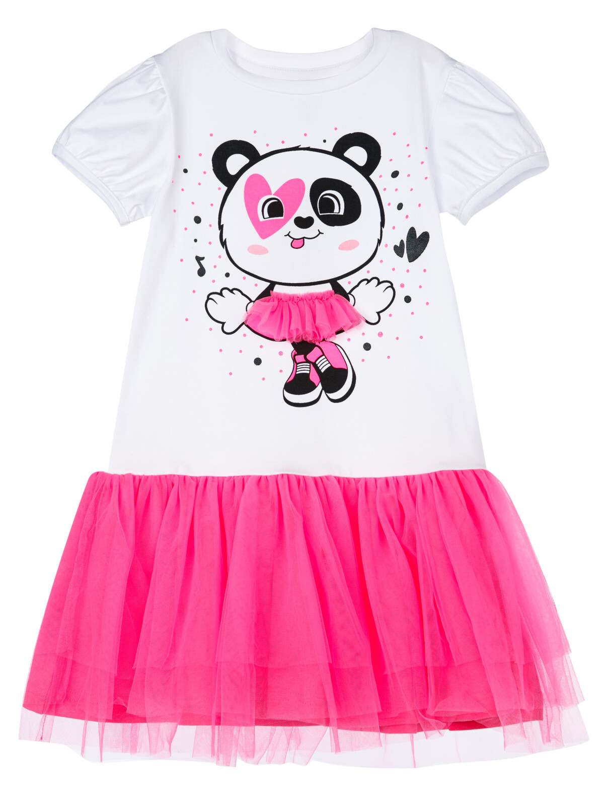 Платье детское PlayToday 12422114, белый,розовый, 98
