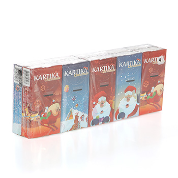 фото Бумажные носовые платки kartika christmas 9* 10 штук, италия