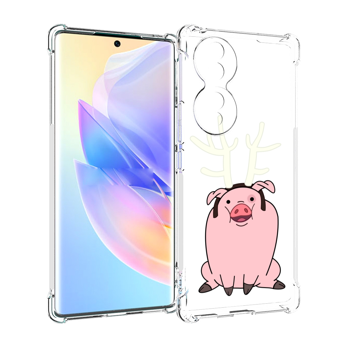 

Чехол MyPads поросенок-с-рогами для Honor 70, Прозрачный, Tocco